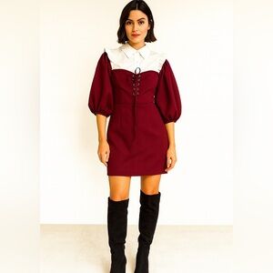 NWOT-After Market Los Angeles Wine Color Bustier Lace Up Front -New without Tags